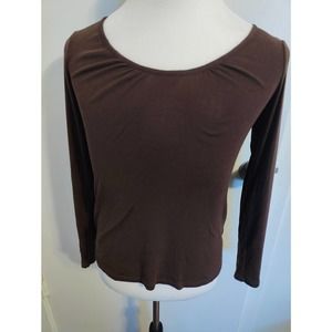 GAP MATERNITY LONG SLEEVE BROWN TOP SIZE XS